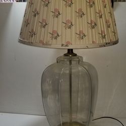 Beautiful Vintage Glass lamp with original wiring. 30" with shade