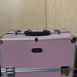 Baby Pink Makeup Train Case