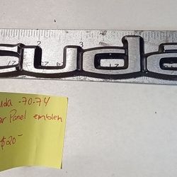 70 74 CUDA rear panel emblem