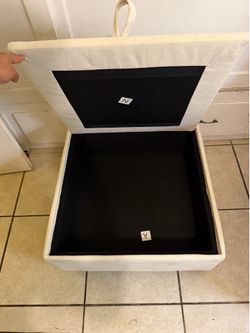 Fabric Storage Ottoman Bench – Stylish Living Room Bedroom Storage