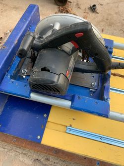 Table Yellow Blue Black Electric Tile Saw