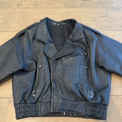 Vintage Leather Motorcycle Jacket XL