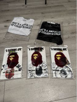 Bape shirt and awful lot cough syrup shirts read description for sizes