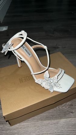 White butterfly Steve Madden heels