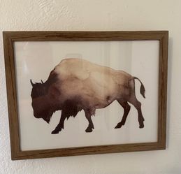 Wood-Framed Buffalo Wall Art
