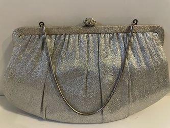 Vintage, Silver Glitter Evening Clutch Purse/Bag