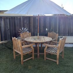 Teak Table With 4 Chairs