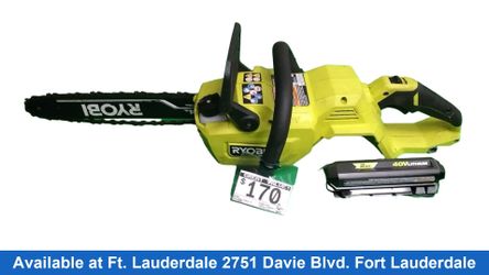 Ryobi Ry405010vnm Green Cordless Chain Saw