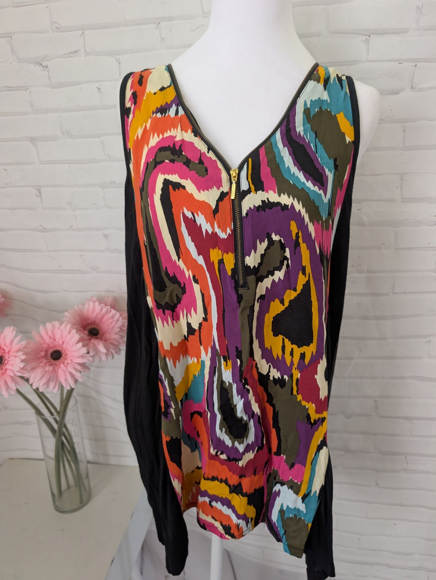Silk sleeveless top size XL