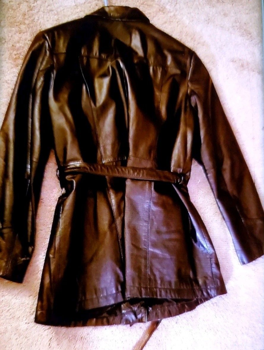 Women's Black Leather Coat