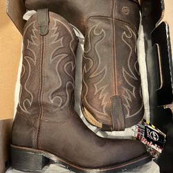 Brand new Double-H boots brown leather size 9.5 D
