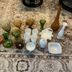 Vintage Hobnail and milk glass Set Of 19 Items