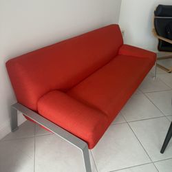 Red Fabric Couch – $20