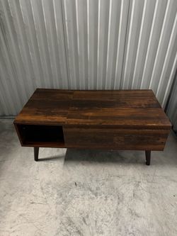 Cute Wooden Coffee Table with Storage – $40