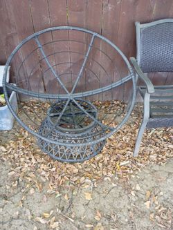 Round Wicker metal Outdoor Lounge Chair Frame