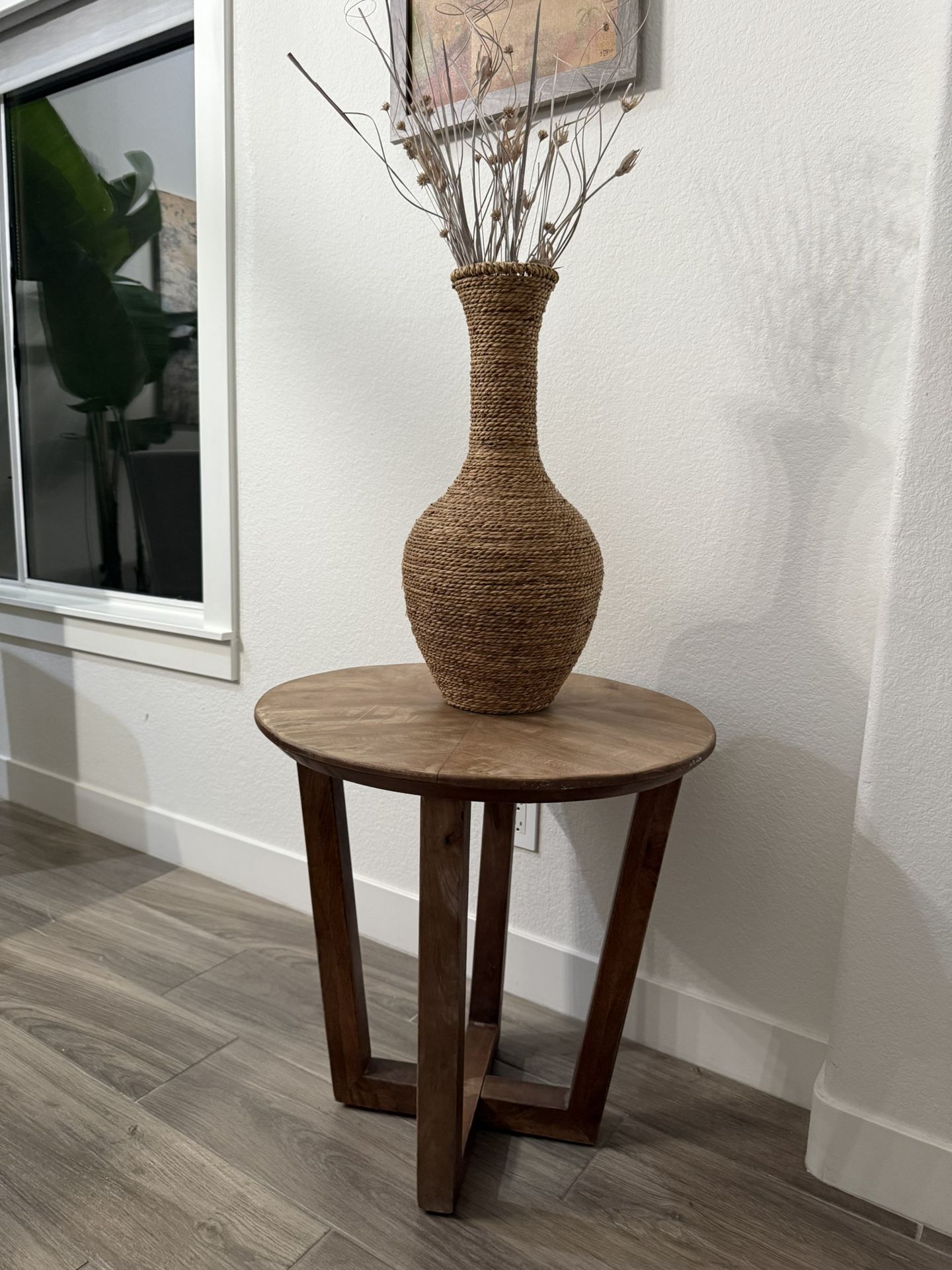 Wood Round Side Table
