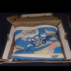NIKE Air Jordan Retro UNC OFF-WHITE SIZE 7 Blue