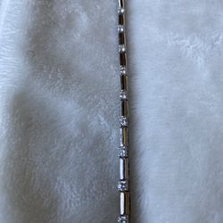 14k White Gold Tennis REAL Natural VS Diamond Bracelet 7.5”