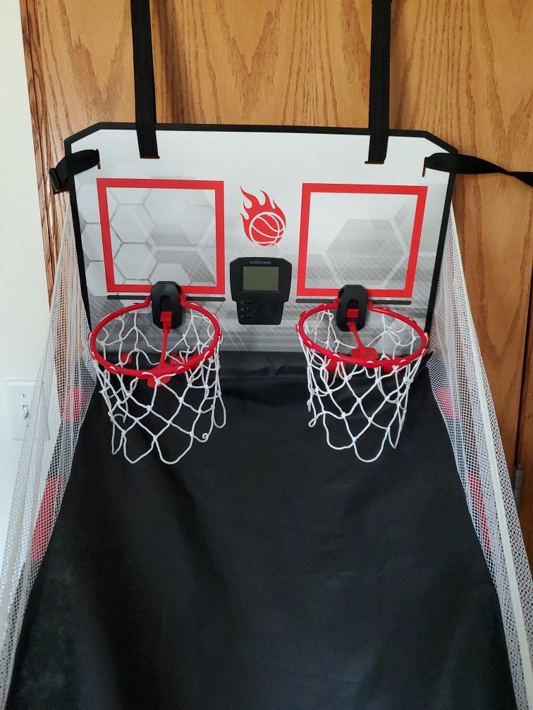 2-Player Electronic Over-the-Door Basketball Hoops Arcade Game w/ Sound & LCD