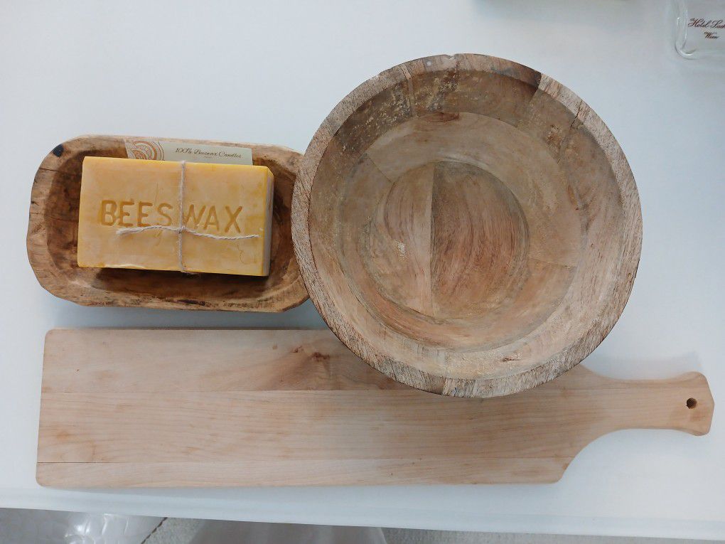 3 Piece Set w/ Huge Chunk Of Natural Beeswax