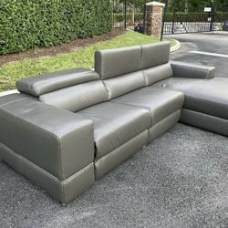 🛋️ Sofa/Couch Sectional - Recliner - Leather - Gray - Delivery Available 🚛