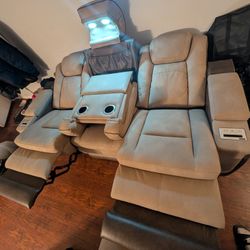 Pet Friendly Recliner Couch with Storage, Center Console And LEDs Warranty Included