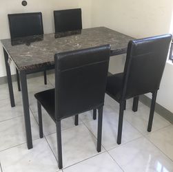 $110 Dinning table with 4 dinning chair table size  48”L x 30”W x 31” H for dinning room kitchen