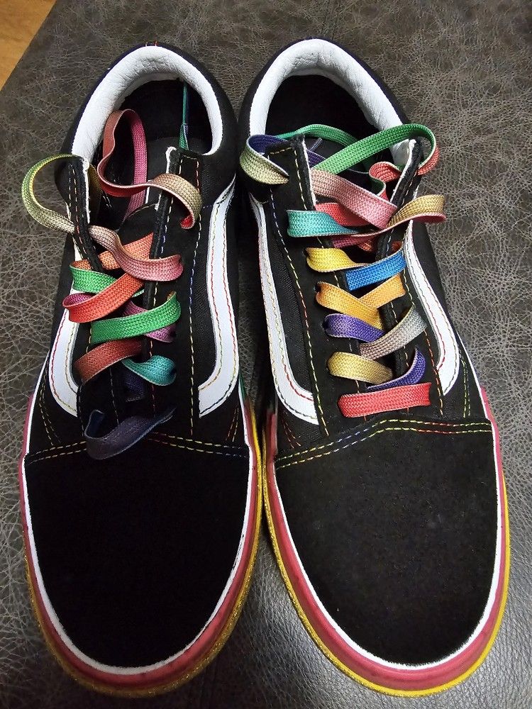 Vans platform multicolor glitter shoes Women's Size 7