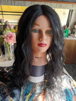 Long waive black wig