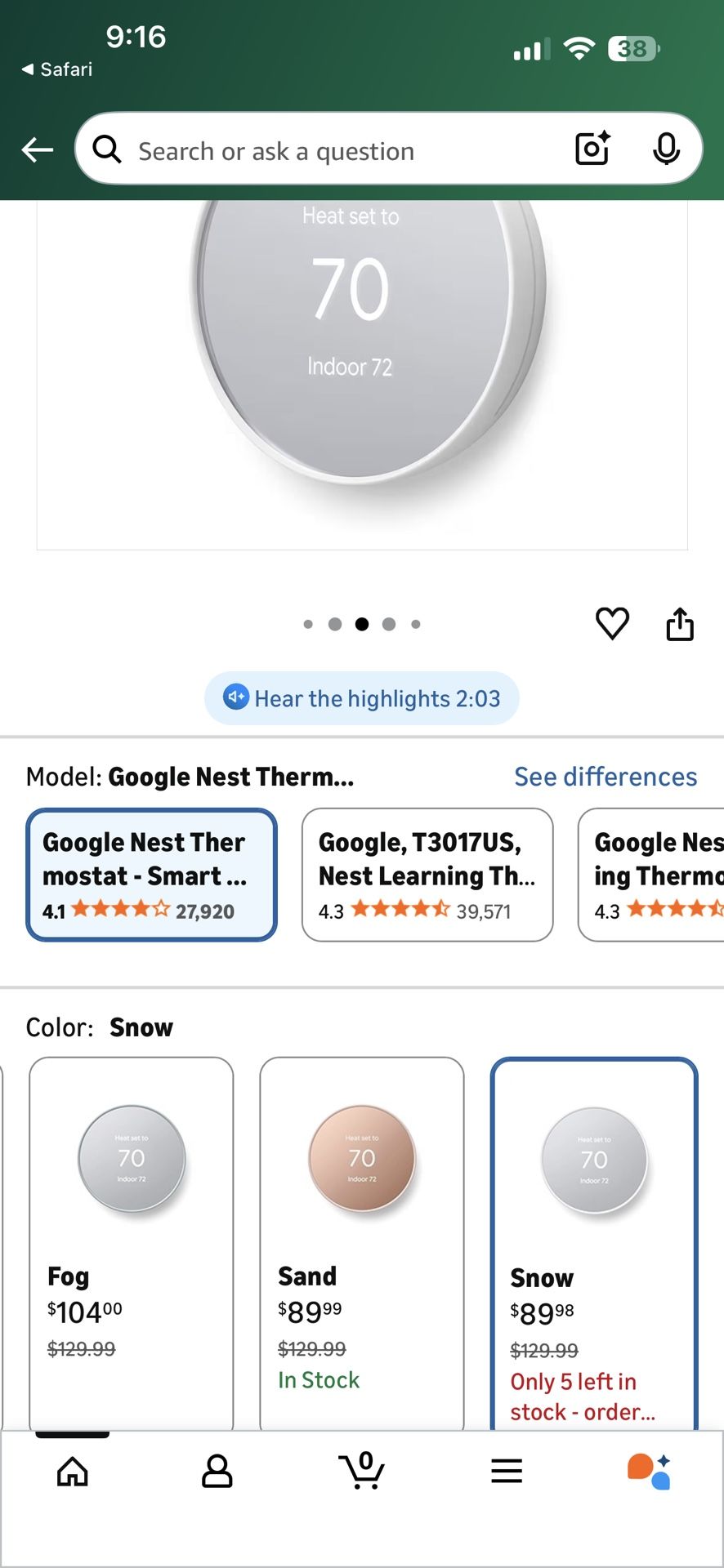 Google Nest Thermostat