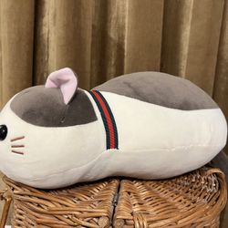 Cute Dessert Cat  Plush Toy Cute Cat Doll Child Doll Pillow 13” Brown