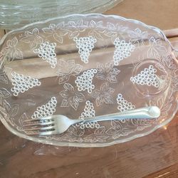  VINTAGE Glass Plates 