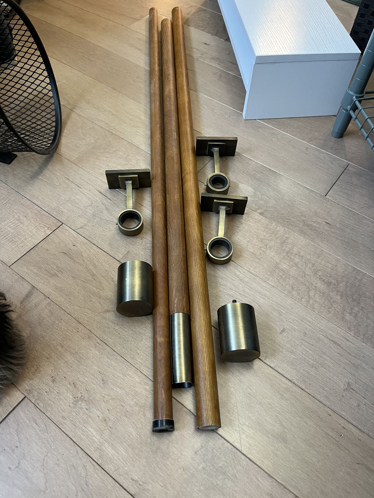 West Elm Mid-Century Curtain Rod - Cool Walnut/Antique Brass