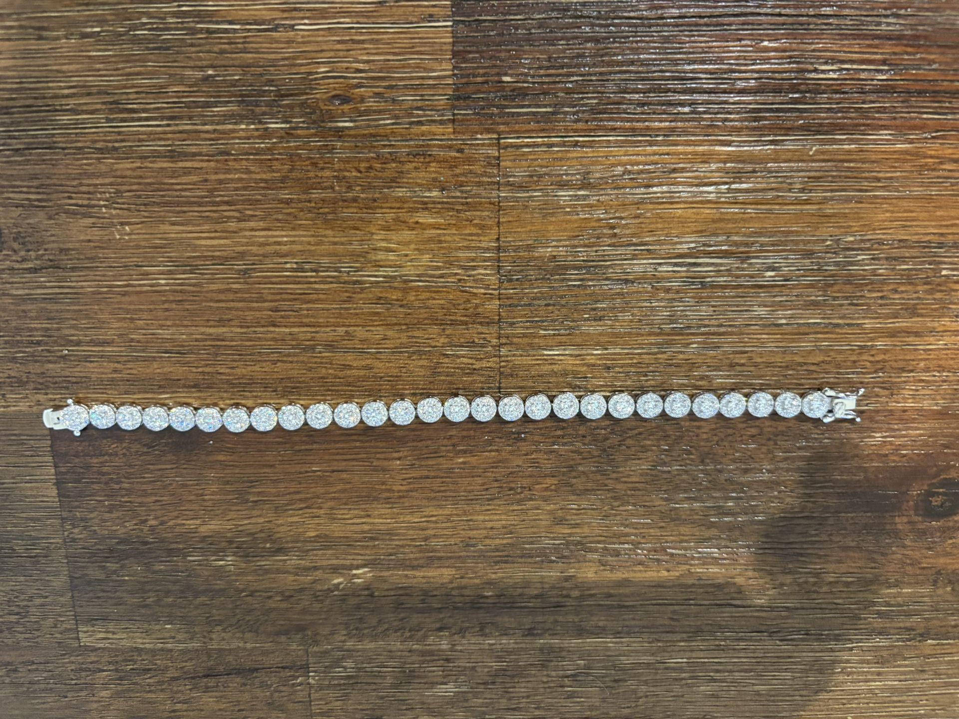 New 925 Silver Bracelet Simulated Diamonds Cubic Zirconia 