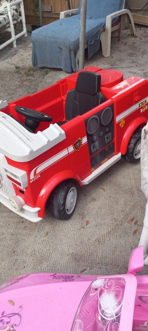 Battery Operated Fire Truck Charged Up And Ready To Go