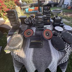 Old School Car Stereo, Amplifiers, Speakers Equipment Lot 