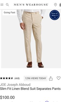 Tan Linen Dress Pants