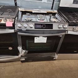 Samsung 5burner Self Cleaning Air Fry And Convention Oven Slide In Gas Range 