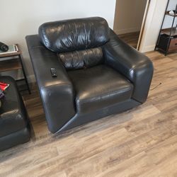 Leather Arm Chair And Ottoman, $70