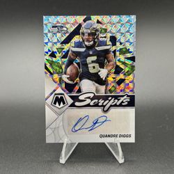 2022 Panini Mosaic - Scripts Quandre Diggs #S-QD (AU) Seattle Seahawks Auto