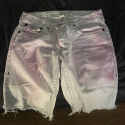 True Religion Slim White Shorts