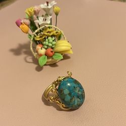 1pc Natural Gemstone Ring For Women