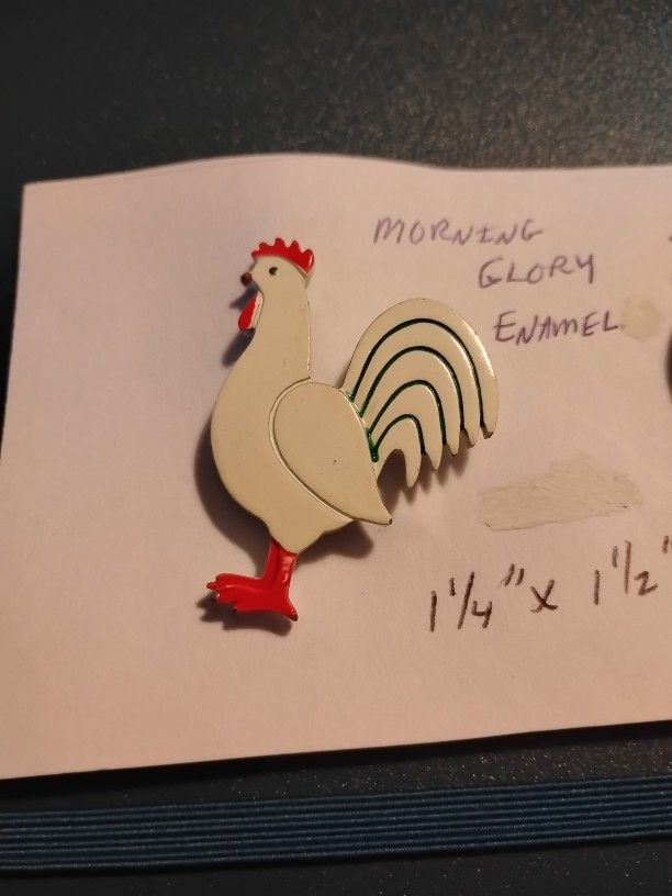 Jewelry - Rooster Pin 'Morning Glory' Set Of 2