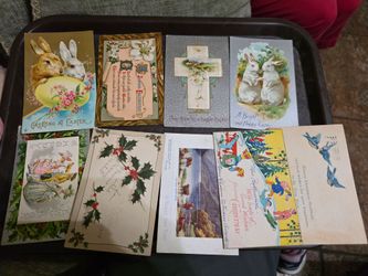Antique Holiday Postcards, 17 total, Early 1900s, Christmas, Easter, Thanksgiving,  Birthday