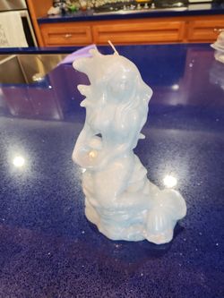 Light blue Mermaid candle