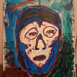 Luchador Original Painting Acrylic on Canvas Panel 28" x 22" *50.00* Home Decor Artwork