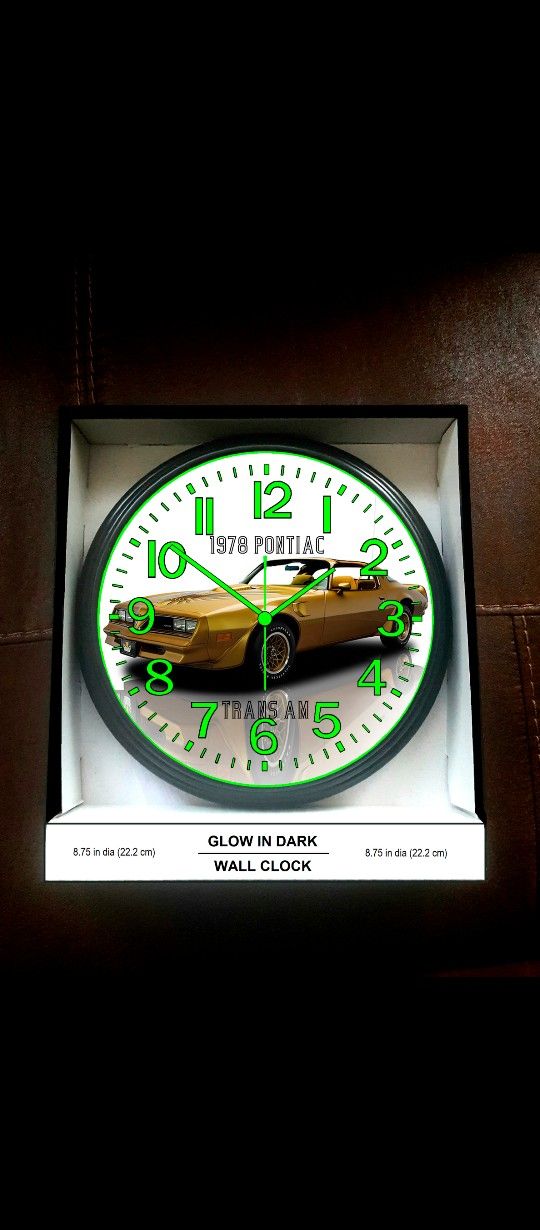 Glow In The Dark Wall Clock Trans Am Clock  Coupe DeVille Jack Daniels Chevy Super Bee Impala Ford Clock General Lee Wall Clock