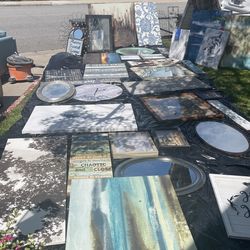 Wall art mirrors clocks