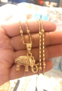 Elephant charm and chain