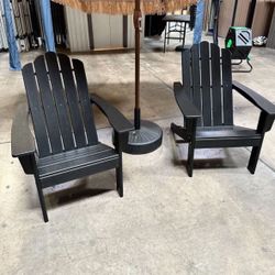 $120.00 Set of 2!!! New Outdoor Patio HDPE Wood Adirondack Chair Armchairs